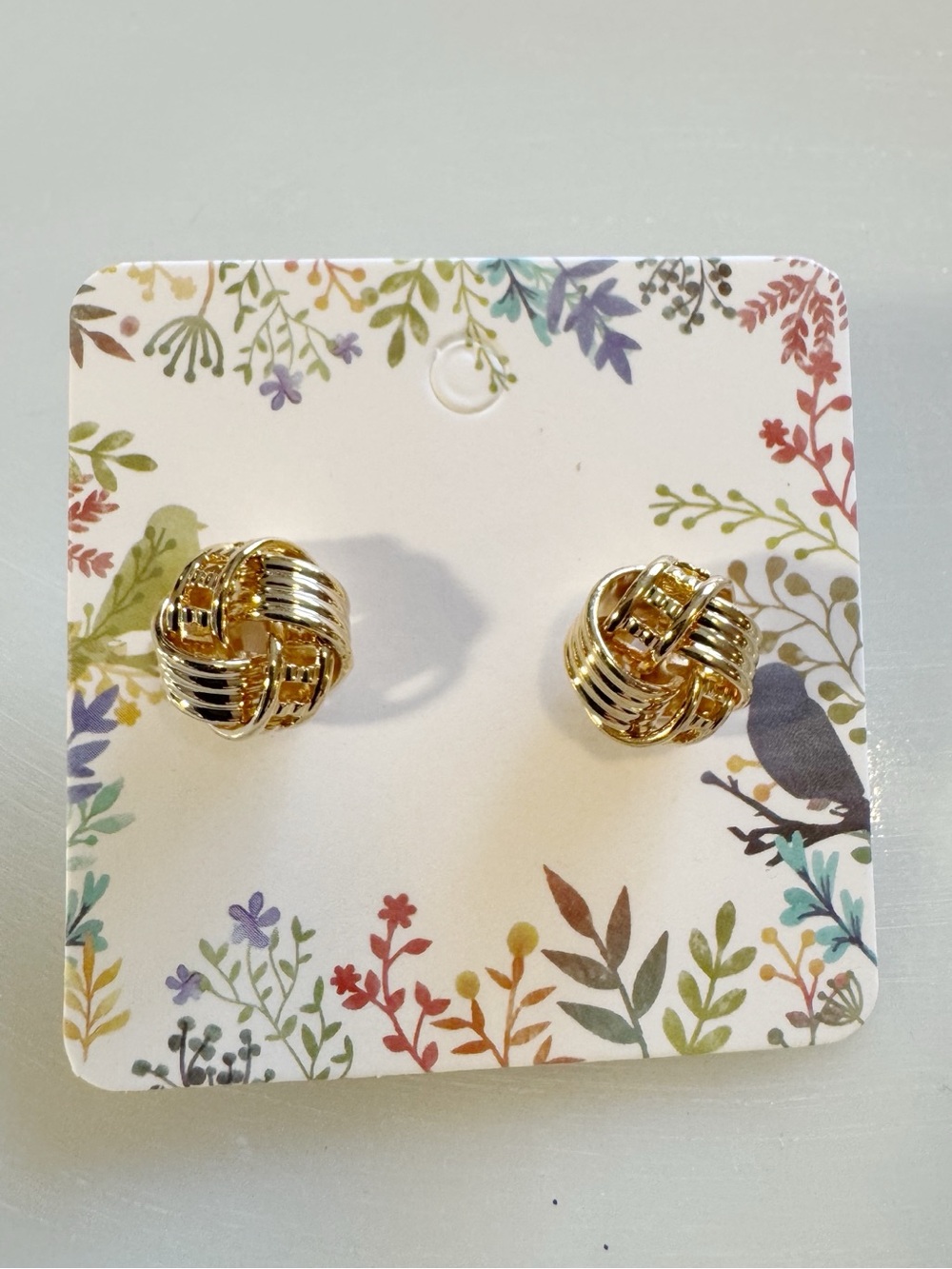 Dainty Gold-Tone Knot Stud Earrings - Quiet Luxury